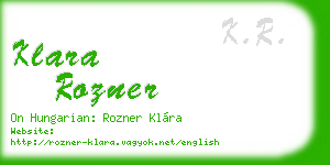 klara rozner business card